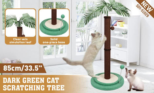 VaKa Cat Tree Scratching Post Large Palm Tree Cat Post Dangling Balls Cat Toy