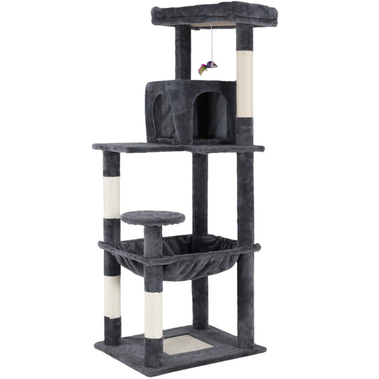 Cat Tower Tree Condo Scratching Post Dark Grey 142cm 