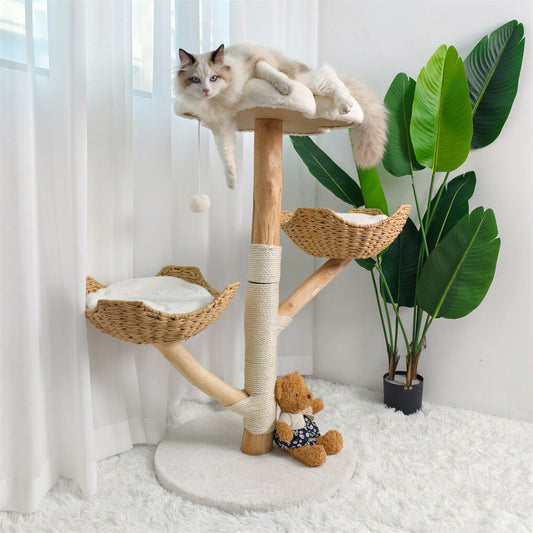 Cat Tree Tower Condo Scratcher Bed Sisal Plush Toy Ball