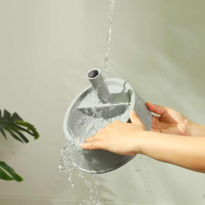 Grey Base Adjustable Height Pet Water Dispenser with Food Bowl Base - Non-Drip Bottle Feeder Station for Dogs & Cats